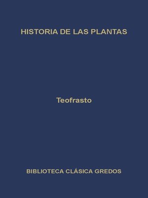 cover image of Historia de las plantas